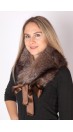 Raccoon fur collar-neck warmer